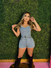 Load image into Gallery viewer, Denim Rhinestone Romper
