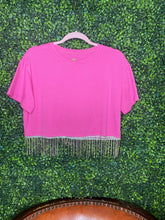 Load image into Gallery viewer, Pink top with rhinestones
