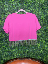 Load image into Gallery viewer, Pink top with rhinestones

