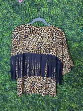 Load image into Gallery viewer, Cheetah print blouse with fringe
