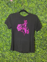 Load image into Gallery viewer, Black &amp; pink bronc tee
