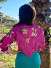 Load image into Gallery viewer, Magenta blouse with fringe
